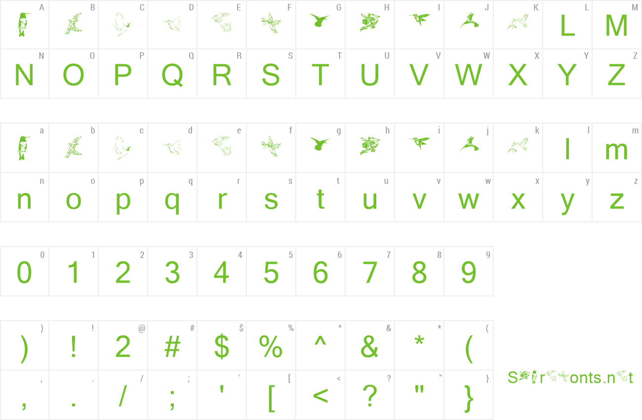 Font KR Renee's Hummingbirds Two preview